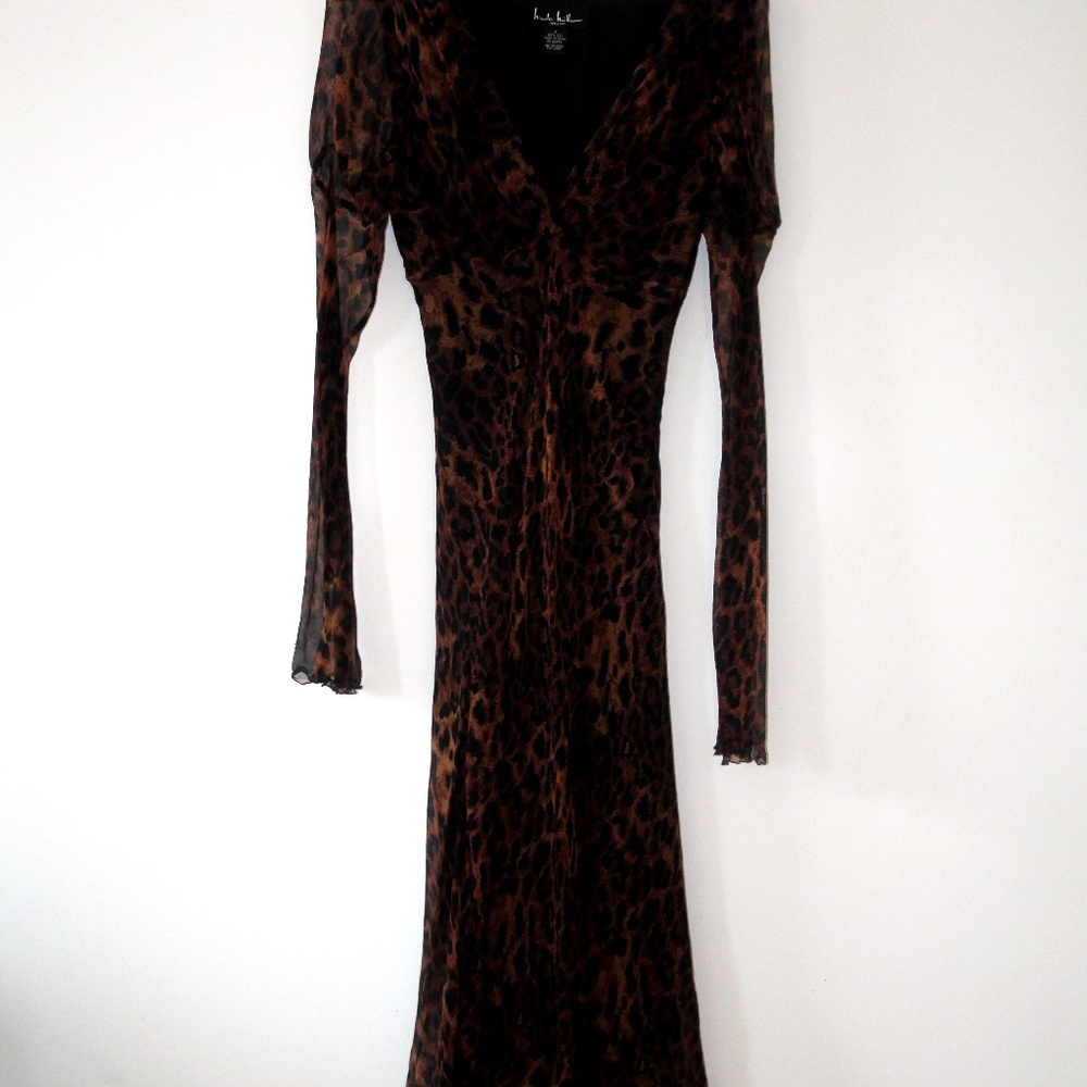 Nicole Miller silk cheetah dress size 6